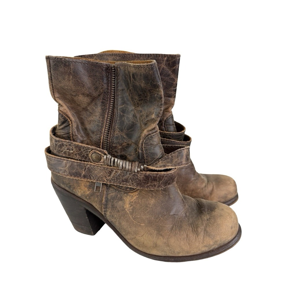 Corral Leather Distressed Rosalie Heeled Boots Brown Western Size 7 1/2M